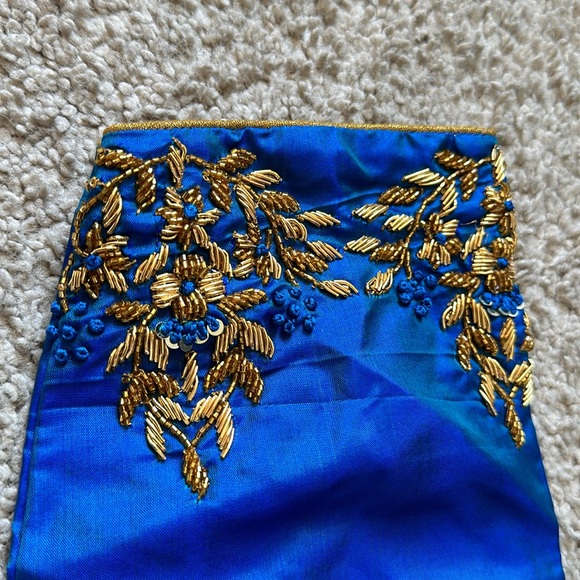 Blue Kanchi saree blouse only heavy work hand embroidered . NWOT - Picture 5 of 7